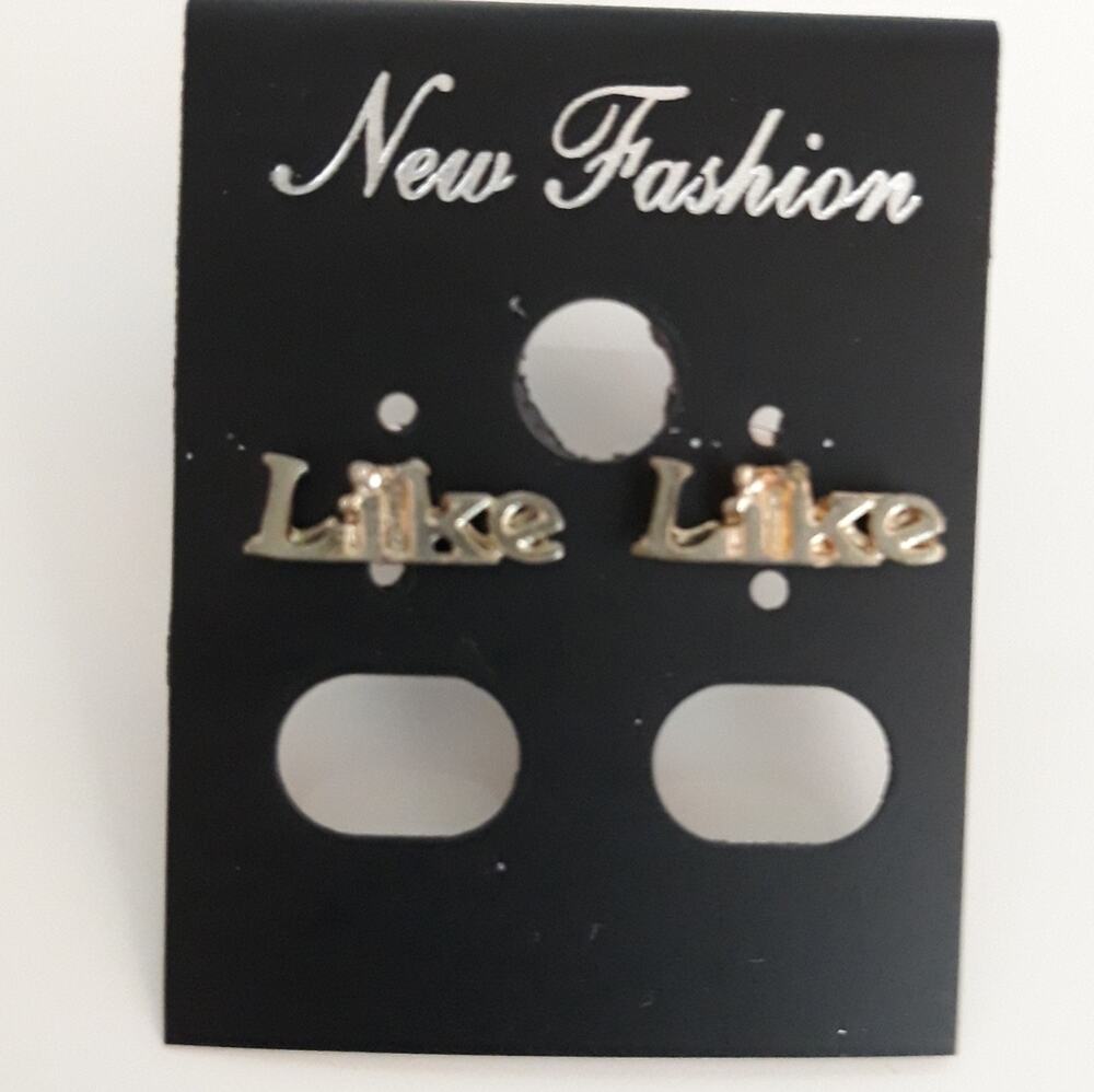 Vintage "Like" Stud Earrings Silver
